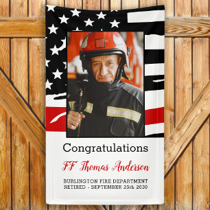 Firefighter Retirement Custom Photo Thin Red Line Spandoek