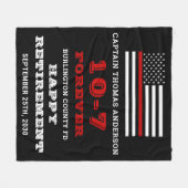 Firefighter Retirement Gift Custom Thin Red Line Fleece Deken (Voorkant (Horizontaal))
