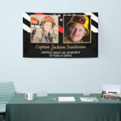 Firefighter Retirement Party Red Line Flag 2 Foto Spandoek (Beurs)