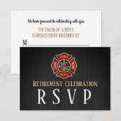 Firefighter Retirement Party RSVP Kaartje (Voorkant / Achterkant)