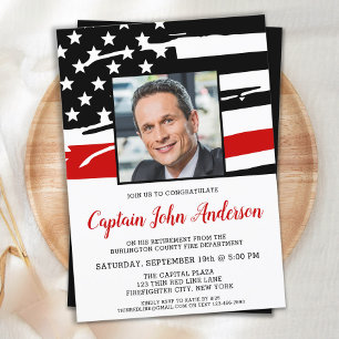 Firefighter Retirement Personated Photo Party Kaart