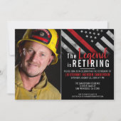 Firefighter Retirement Photo Thin Red Line Fireman Kaart (Voorkant)