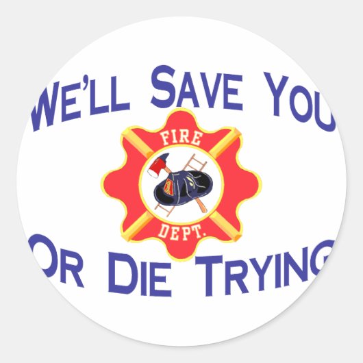 Firefighter Ronde Sticker (Voorkant)