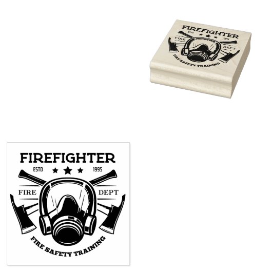 Firefighter Rubberstempel (Gestempeld)