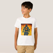 Firefighter Standing Against the Flames T-shirt (Voorkant volledig)