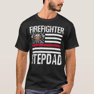 Firefighter STEPDAD ondersteunt de dunne rode lijn T-shirt