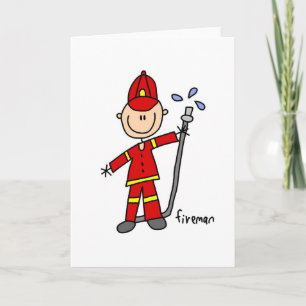Firefighter Stick Figuur Card Kaart