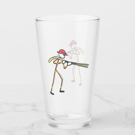 Firefighter Stickman Glas (Voorkant)