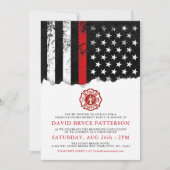 Firefighter Style American Flag Party Invitation b (Devant)