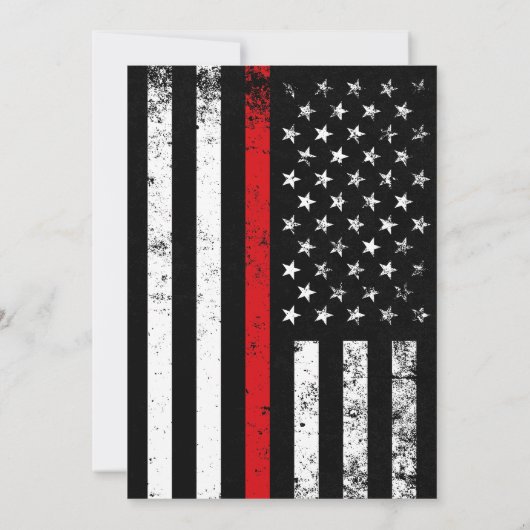 Firefighter Style American Flag Party Invitation b (Dos)