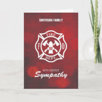 Firefighter Sympathie Embleem op Rode Bokeh