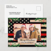 Firefighter Thin Red Line American Flag Kerstmis Feestdagenkaart (Voorkant / Achterkant)