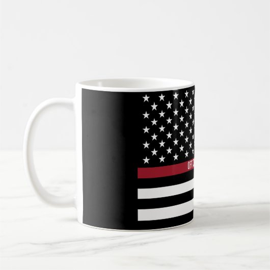 Firefighter Thin Red Line American Flag Naam toevo Koffiemok (Links)