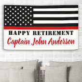 Firefighter Thin Red Line Flag Happy Retirement Spandoek