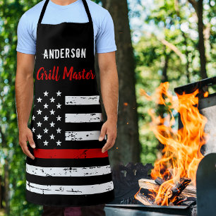 Firefighter Thin Red Line Grill Master BBQ Apron Schort