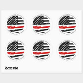 Firefighter Thin Red Line Hartelijk dank Ronde Sticker (Vel)