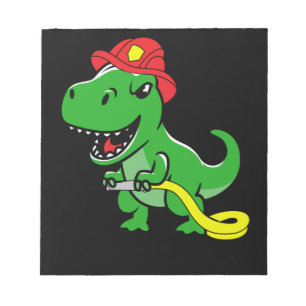 Firefighter Trex Dinosaur Kinder Fireman.Png Notitieblok