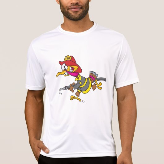 Firefighter Turkey with Hose T-shirt (Voorkant)