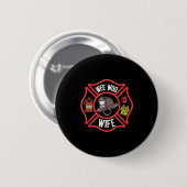Firefighter Wife Uniform Fireman Fire Department Ronde Button 5,7 Cm (Voorkant /achterkant)