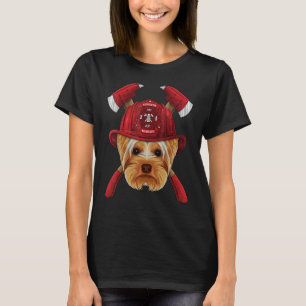 Firefighter Yorkshire Terrier Fireman Boys Kinder T-shirt