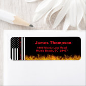 Firefighters Flames Flag Return Address Label (Insitu)