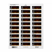 Firefighters Flames Flag Return Address Label (Full Sheet)