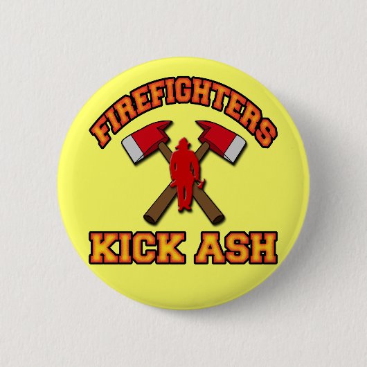 FIREFIGHTERS KICK ASH RONDE BUTTON 5,7 CM (Voorkant)