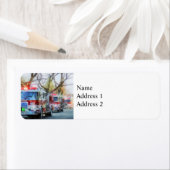 Firefighters - Line of Fire Engines in Parade Etiket (Insitu)