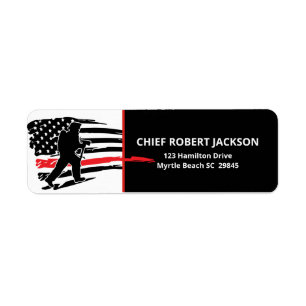 Firefighters Red Black American Flag Return Etiket