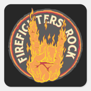 Firefighters Rock! Vierkante Sticker