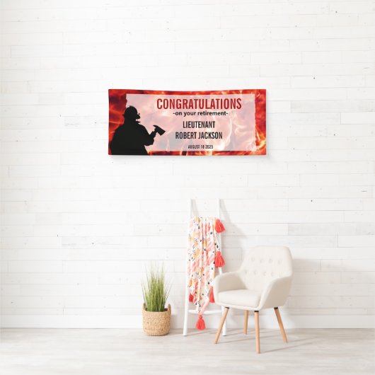 Firefighters Silhouette Flame Retirement Banner (Insitu)