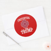 FIREFIGHTERS VOOR TRUMP RONDE STICKER (Envelop)