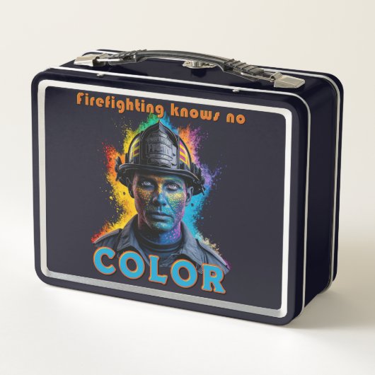 "Firefighting knows no color" (Achterkant)