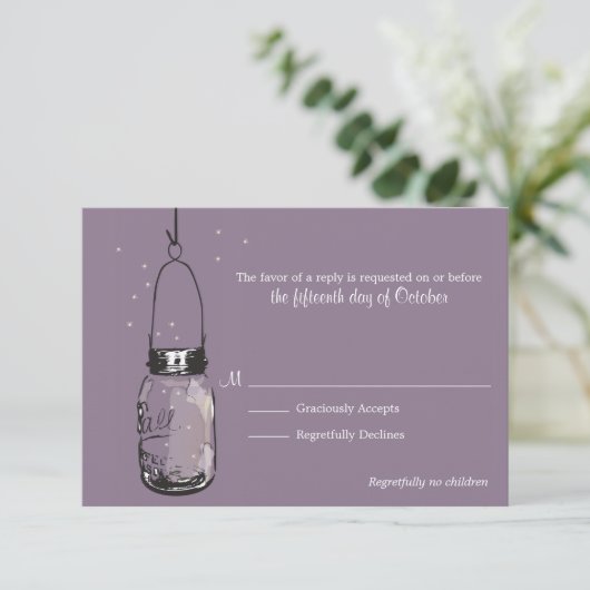 Fireflets carte RSVP & Mason Jar (Debout devant)