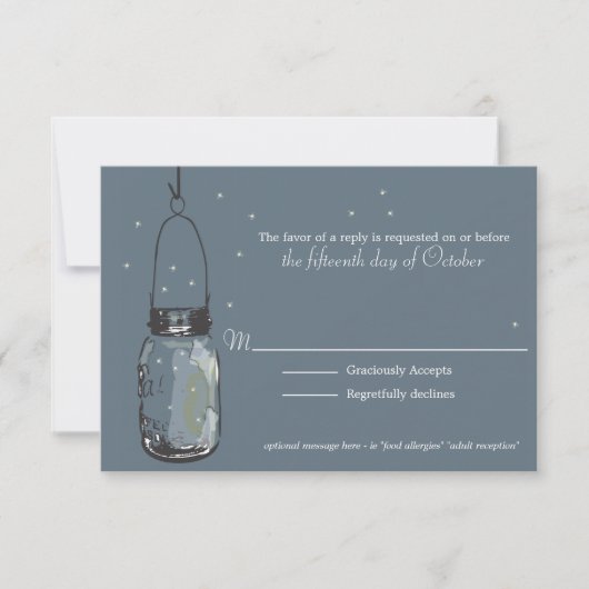 Fireflets carte RSVP & Mason Jar (Devant)