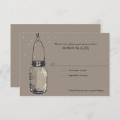 Fireflets carte RSVP & Mason Jar (Devant / Derrière)