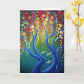 Fireflies dans l'Afterglow - carte d'art - carte b (Fleur jaune)