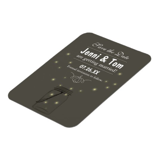 Fireflies dans Mason Jar Magnet rustique Enregistr (Côté Gauche)