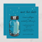 Fireflies en Mason Jar slaan Datum op Save The Date (Voorkant / Achterkant)