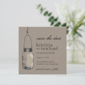 Fireflies en Mason Jar slaan Datum op Save The Date (Staand voorkant)
