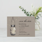 Fireflies en Mason Jar slaan Datum op Save The Date (Staand voorkant)