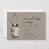 Fireflies en Mason Jar slaan Datum op Save The Date (Voorkant)