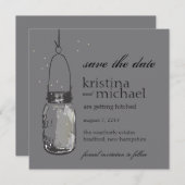 Fireflies en Mason Jar slaan Datum op Save The Date (Voorkant / Achterkant)