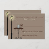 Fireflies en Mason Jar Wedding RSVP (Voorkant / Achterkant)