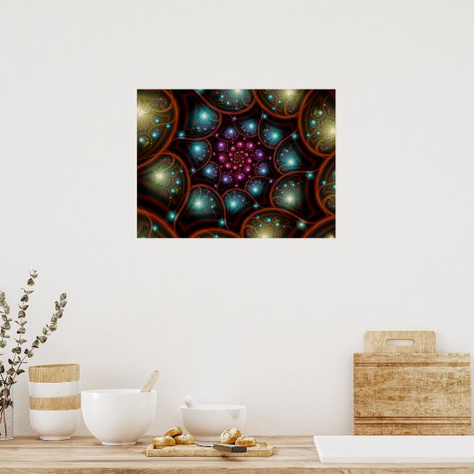 Fireflies fractal betoveren poster (Keuken)