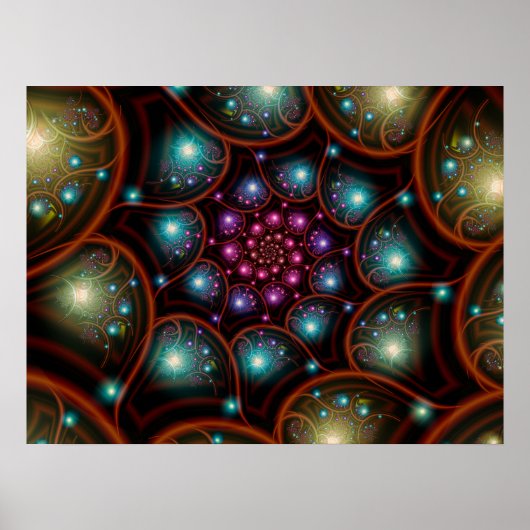 Fireflies fractal betoveren poster (Voorkant)
