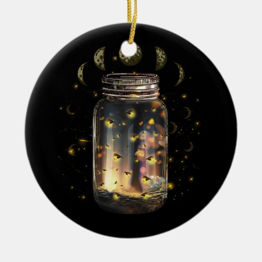 Fireflies insecten in potje Firefly Lightning Inse Keramisch Ornament (Voorkant)