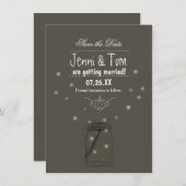 Fireflies Mason Jar Enregistrer La Carte D'Invitat (Devant / Derrière)