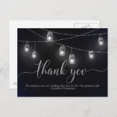 Fireflies Mason Jar Lights Night Sky Dank je Briefkaart (Voorkant / Achterkant)