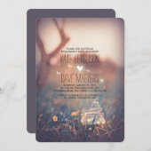 Fireflies Mason Jar Rustic Garden Engagement Party Kaart (Voorkant / Achterkant)